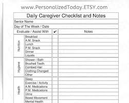 Printable Elder Care Daily Caregiver Log Pdf Digital Download Etsy In 2020 Elderly Care Caregiver Home Health Care