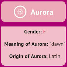 Baby Girl Name Which Means Dawn Or Light Not To Mention Aurora Is The Roman Goddess Of Sunrise A Disney Princess Also The Name Baby Girl Names Disney Names