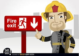 Vector file is sometimes called a geometric file. Fireman Pointing Fire Exit Sign Vector Free File Download Now