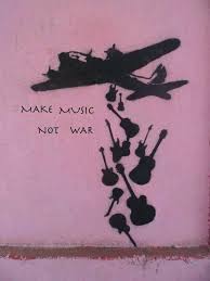 Make Music Not War Banksy Art Street Art Street Art Banksy