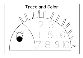 Color the numbers and the pictures. Number 1 10 Worksheets Activity Shelter