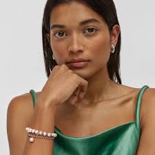 Alajeros Joyeria Mujer Anthony Vincent Perla Cultivada Natural Pulsera3  Hilos Blanco Rosa Regalo Mujer