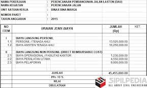 Personil (direct cost) untuk penyusunan rencana anggaran biaya (rab) dan harga perkiraan sendiri (hps) kegiatan jasa konsultansi. Contoh Rab Konsultan Perencana Sipilpedia