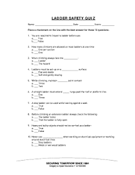 Here are ten questions about fire safety. Ladder Safety Quiz Fill Online Printable Fillable Blank Pdffiller