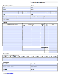 Able to work their own schedule and hours; Free General Contractor Invoice Template Pdf Word Excel