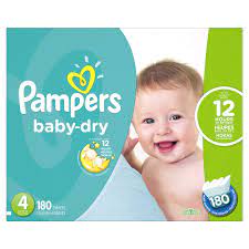 Pampers Baby Dry Disposable Diapers Size 4 180 Count Economy Pack Plus Buy Online In Jordan At Desertcart 1521245