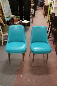 Sold 150 Pair Pair Of Vintage Mid Century Modern Turquoise Vinyl Chairs C 1960s Fabulous Tufted Ba Vinyl Chairs Mid Century Modern Furniture Cool Chairs