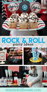 Rock N Roll Baby Shower Rockabye Baby Rock And Roll Birthday Rock Baby Showers Music Party Decorations