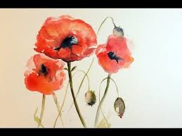 Painting watercolor flowers youtube tags : Watercolor Poppies Real Time Painting Demonstration Youtube