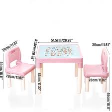 Finished in a medium brown cherry, this set features brown bonded leather seat cushions, a transitional half sphere base, and a reversible table top. Children S Study Table And Chairs Kindergarten Cartoon Cloud Small Table Writing Toy Game Table And Chair Set Buy At The Price Of 81 50 In Aliexpress Com Imall Com