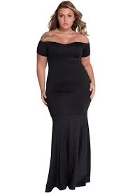 Black Plus Size Off Shoulder Fishtail Her Maxi Dress Plus Size Maxi Dresses Plus Size Dresses Maxi Dress Formal