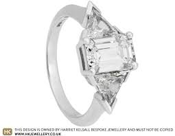 1 ct diamond stud earrings triangle cut solitaire stud earrings 14k white gold. Linnea S Platinum Emerald And Triangle Cut Diamond Engagement Ring