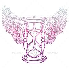 Decorative Antique Hourglass Illustration With Wings Hand Drawn Vector Tarot Card Sketch For Dotwork Hourglass Tattoo Vintage Tattoo Design Time Flies Tattoo