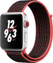 Best Buy Apple Watch Nike Series 3 Gps Cellular 42mm Case With Bright Crimson Black Nike Sport Loop Silver Aluminum Mqle2ll A Apple Watch Nike Buy Apple Watch Apple Watch
