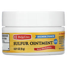 Akne treatment gel ist eine heilende und beruhigende homeopathic hilfsmittel für die linderung von akne, pickel und flecken. De La Cruz Sulfur Ointment Acne Medication Maximum Strength 0 21 Oz 6 G Iherb