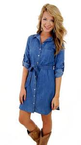 Jeannie Dress Dresses The Blue Door Boutique Jean Dress Outfits Blue Jean Dress Fashion