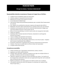 Elle en définit le cadre. Fiche De Poste Assistant Administratif
