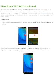 Hard Reset TECNO Pouvoir 3 Air ...