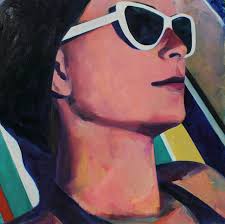 Dark Sunglasses Contemporary Oil Painting Tracey Sylvester Harris