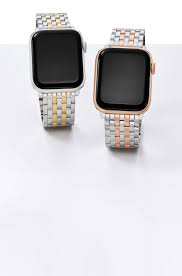 While most people opt for the more neutral options, the gold apple watch is definitely the one that sets you apart from the crowd, whether you choose aluminum or stainless steel versions. 38 40mm And 42 44mm Two Tone 18k Pink Gold Plated Bracelet Band For Apple Watch Ms20gl775045 Michele