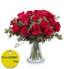 Delivery 24 Red Roses To Philippines Red Roses Clear Vases Flowers Online