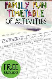 Family Fun Timetable School Holiday Activities Primary School Activities School Holidays