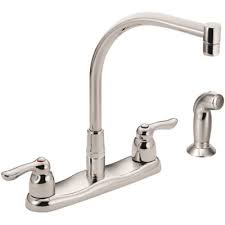 Danco 6s 1h c hot cold stem for moen faucets 18326b the home depot via homedepot.com. Moen Part 8792 Moen Commercial 2 Handle Side Sprayer Kitchen Faucet In Chrome Food Service Kitchen Faucets Home Depot Pro
