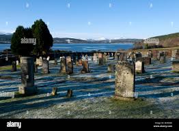 The mountains of Easter Ross over the Dornoch Firth, from a cemetery near  Little Creich, Sutherland, Scotland, UK Stock Photo