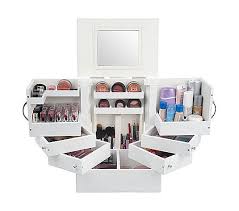 Luxury Deluxe Wood Cosmetic Box W Mirror By Lori Greiner Makeup Storage Organization Cosmetic Box Makeup Storage