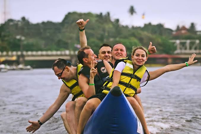 Bentota Beach water sports lagoon jet ski kitesurfing wave surfing west coast Sri Lanka