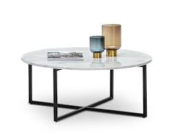 Ellie Marble Round Coffee Table White Black Eastern Warehouse