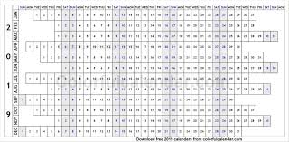 2019 Calendar Year View Kids Calendar Calendar Printables Coloring Calendar