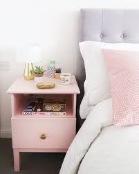Pretty Pink Ikea Tarva Bedside Table Hack Eliza Darlings Kids Bedside Table Pink Bedside Tables Girl Bedside Table