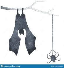 Palo Negro Al Reves En Una Rama De Arbol Con Una Arana Que Desciende Partido Del Feliz Halloween Clip Art Aislado Acuarela Del Di Stock De Ilustracion Ilustracion De Negro Palo