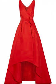 فستان خطوبة احمر من الحرير من اوسكار دي لارنتا Silk Dress Long Long Red Dress Silk Dress Short