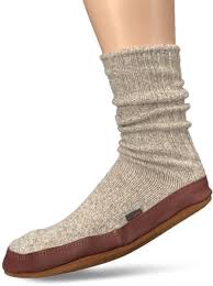Acorn Unisex Sock Slipper Light Grey Ragg Wool X Small 6 5