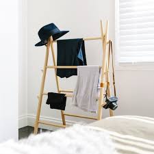 Portant Vetement En Bois Clair Original Simili Etendoir D Interieur Le Stockage Des Vetements Portemanteau Chambre Porte Vetement Chambre
