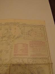 Pilot Chart North Atlantic Ocean Vintage May 1947 Weather