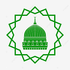نموذج من الهندسة مع قباب المسجد النبوي بالمدينة المنورة اللون الأخضر رمز جميل مهرجان Png والمتجهات للتحميل مجانا
