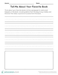 Your students will answer different questions about themselves on this fun, colorful worksheet. Tell Me About Your Favorite Book Worksheet Education Com