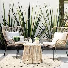 If your patio is poolside, wicker and stainless steel materials will resist water damage and wear over the course of the swimming season, while resilient outdoor chair cushions dry quickly and provide a comfortable place. Spring Outdoor Inspriation Sarah Lagen Outdoor Patio Decor Outdoor Furniture Sets Bistro Patio Set
