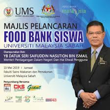 Yayasan food bank malaysia mensasarkan untuk membantu sekitar 20,000 pelajar di 21 universiti awam pada akhir 2019, sebelum diperluas ke 103 universiti / kolej swasta lain di 2020. Majlis Pelancaran Program Food Bank Siswa Universiti Malaysia Sabah