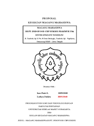Indofood tbk sudirman plasa indofood tower lantai 27 jl. Proposal Magang Indofood Semarang