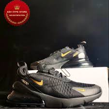 The 270 is a beautiful fusion of air max genealogy, combining the legendary looks of the 180 and the 93. Nike Air Max 270 Black Gold Shopee Malaysia