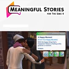 I'm loving how this mod changes your sims emo. Meaningful Stories Sims 4 Sims Sims 4 Gameplay