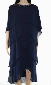 Slny Womens Sheath Dress Navy Blue Size 20w Plus Embellished