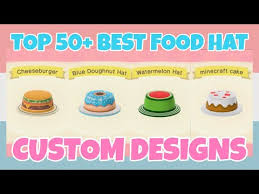 Top 50 Best Food Hat Custom Designs In Animal Crossing New Horizons Design Id Code Youtube Animal Crossing Cafe Animal Crossing Cats New Animal Crossing