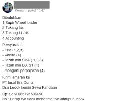 We did not find results for: Lowongan Kerja Sma Pt Insol Era Dunia Pasuruan Terbaru Januari 2018 Loker Tepat