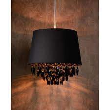 Black drum shade crystal chandelier pendant light enhance the elegance of any room with this black drum shade crystal chandelier light from ashford classics lighting's geneva collection. Lucide 78368 30 30 Dolti 30cm Black Drum Pendant With Crystal Ideas4lighting Sku20069i4l