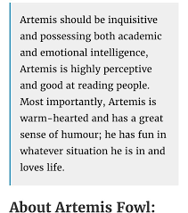 Casting Call Description Of Artemis This Doesn T Really Fit Him But I M Hoping This Is More Of What They Re Looking For In The Acto Artemis Fowl Artemis Fowl